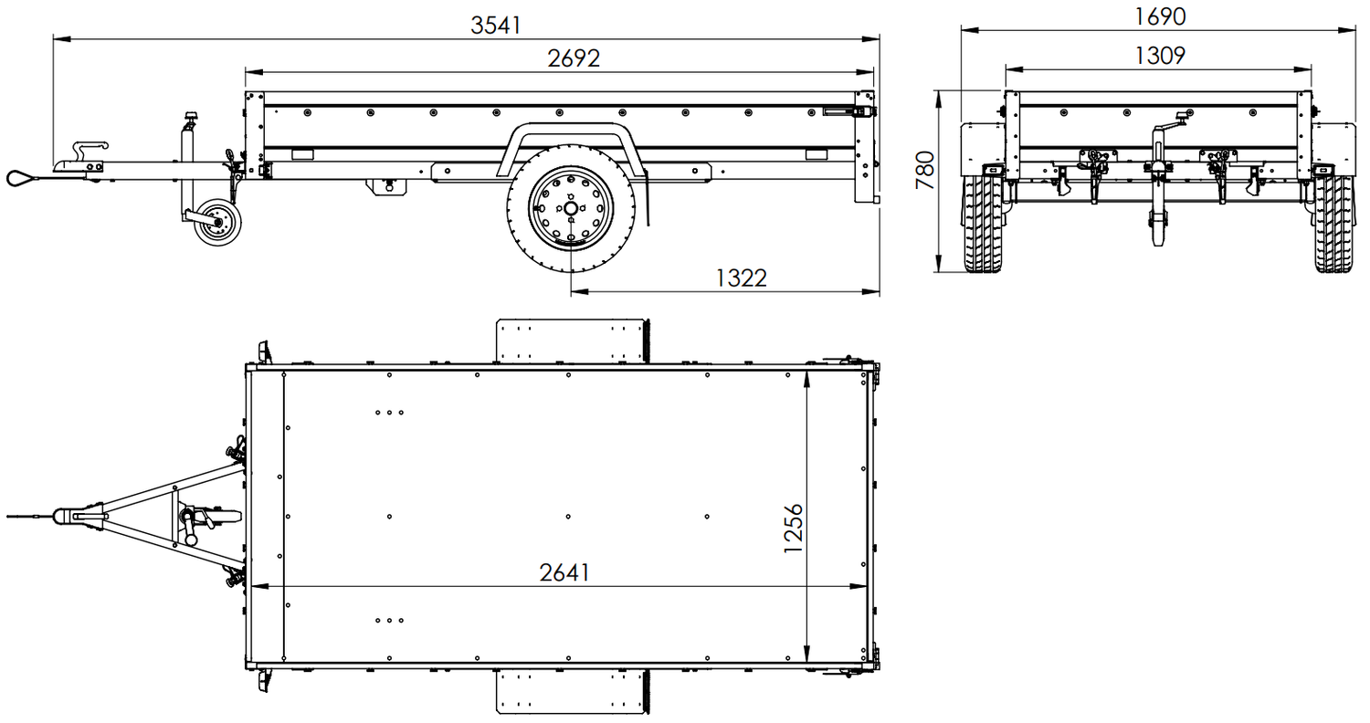 Anhänger GARDEN TRAILER 264 KIPP mit Bordwandaufsatz und Aludeckel – Bild 6