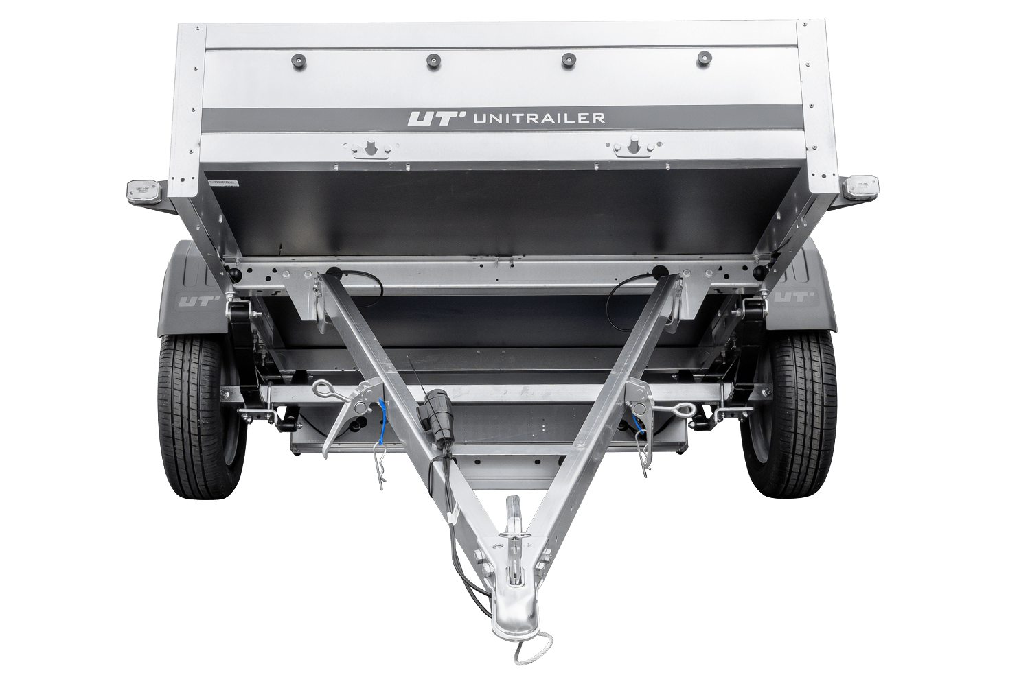 Leichtanhänger auf Federn 264×125 UNITRAILER GARDEN 264/R KIPP mit BIS-Seiten, H-800-Rahmen und grauer Plane – Bild 5